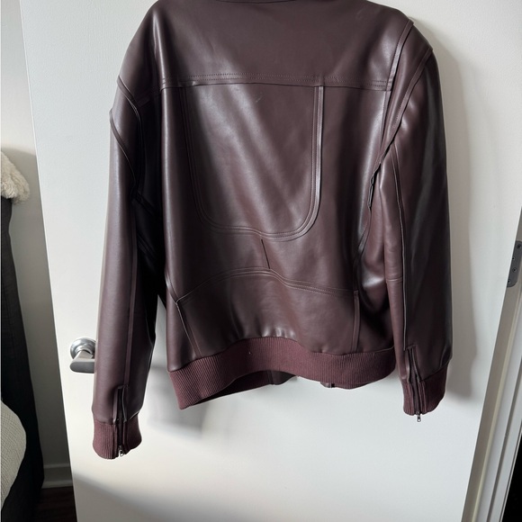 Norma Kamali Dark Brown Leather Jacket - Picture 3 of 4